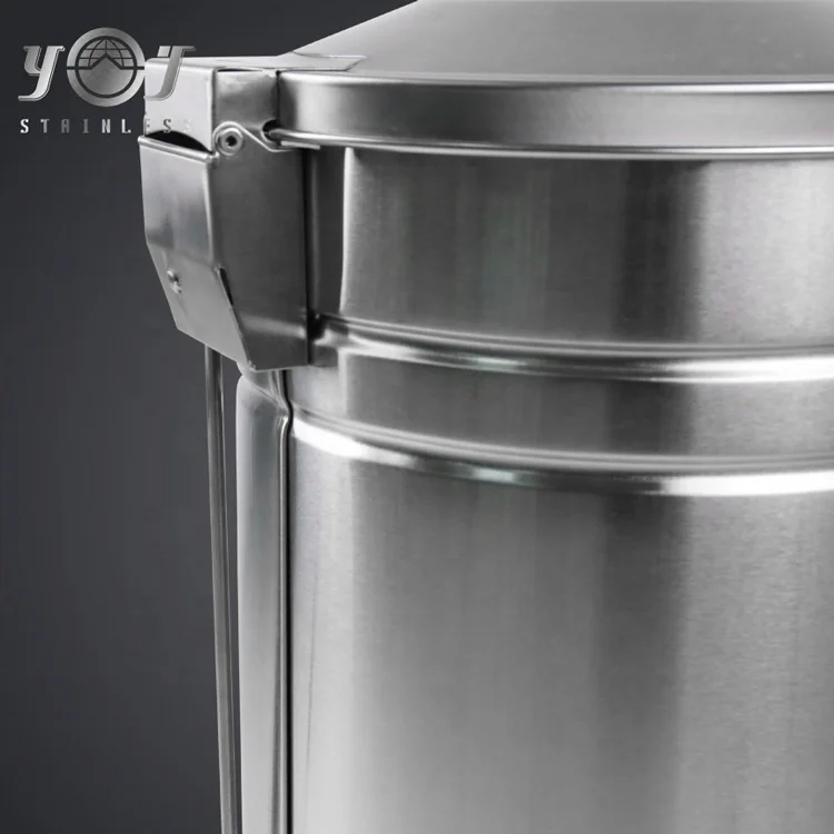 Stainless Steel Metal Round Step Pedal Garbage Bin Trash Can