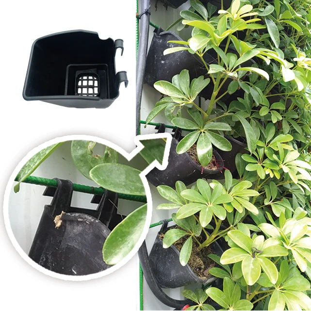 Вертикальные подвесные настенные пластиковые горшки для сада комнатных растений «сделай сам» минималистичные зеленые и черные дома