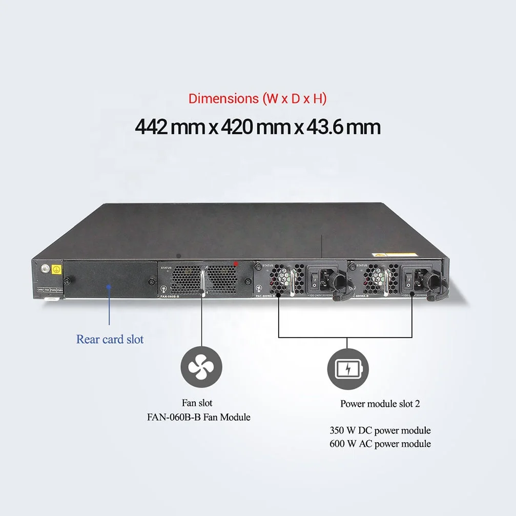 48 порт SFP переключатель S6720-54C-EI-48S-AC L3 управляемый сетевой коммутатор с товарным рынком