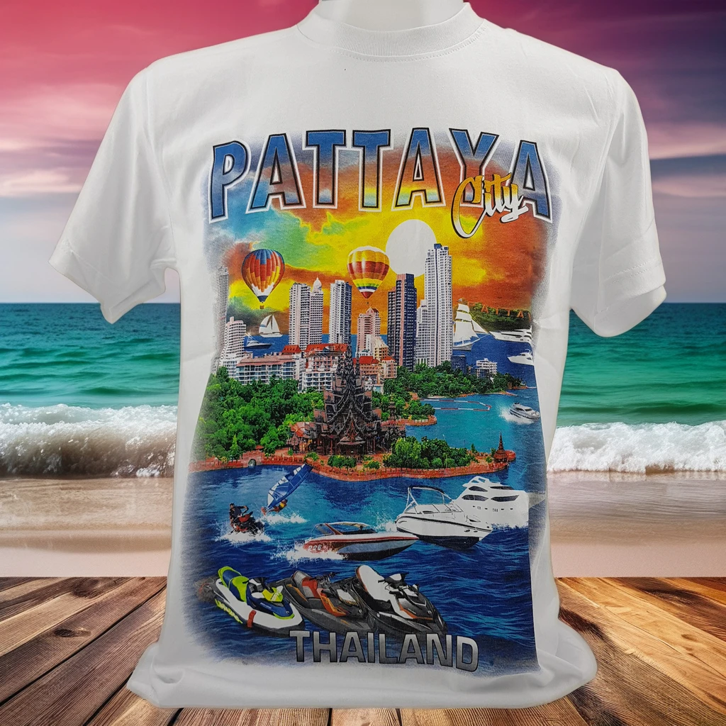 Pattaya Custom OEM T-Shirt L Size 100% Cotton Premium Quality Casual Vintage Style Custom Logo Long Silk Screen O-Neck Vest