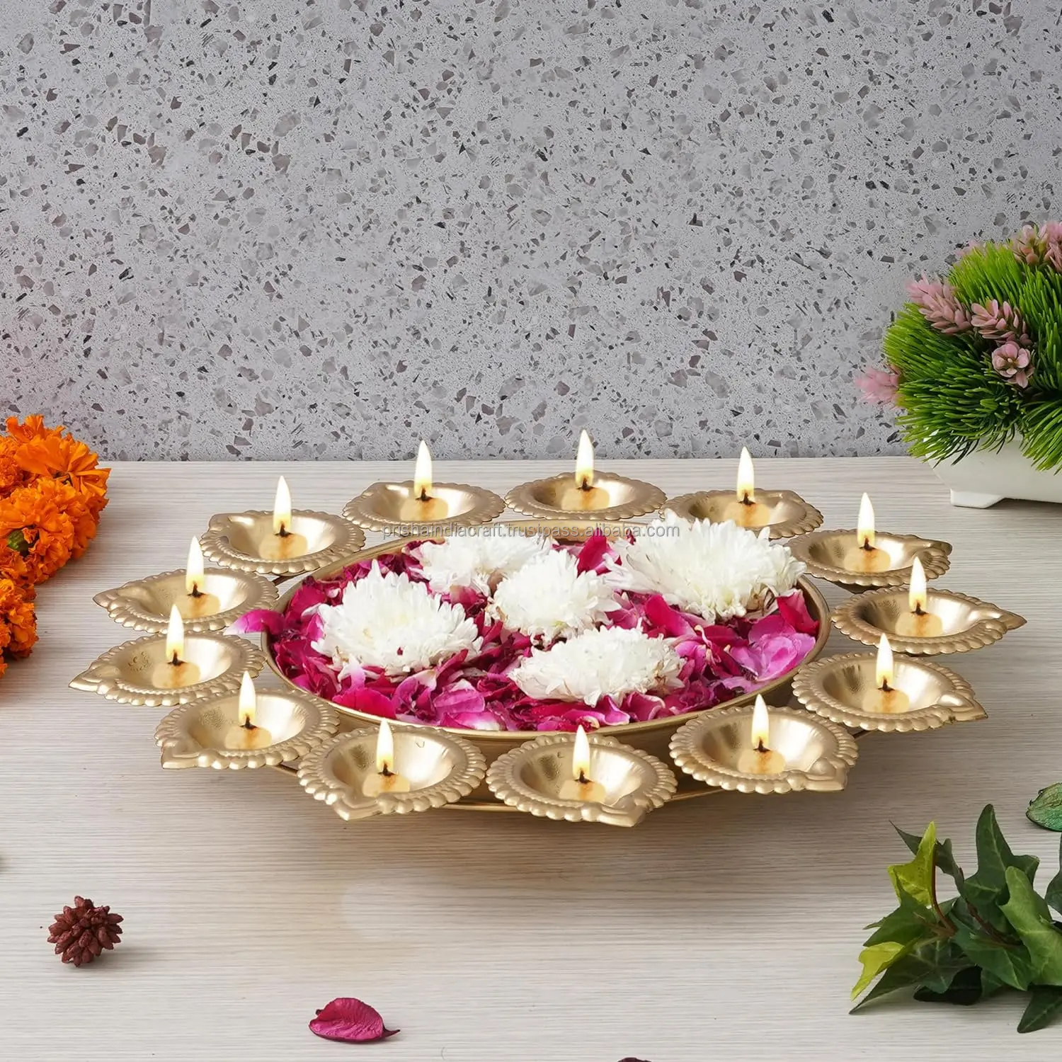 Decorative Bowl diya Metal Urli Diya Pack of 2  For Interior, Home Decor, diya for diwali