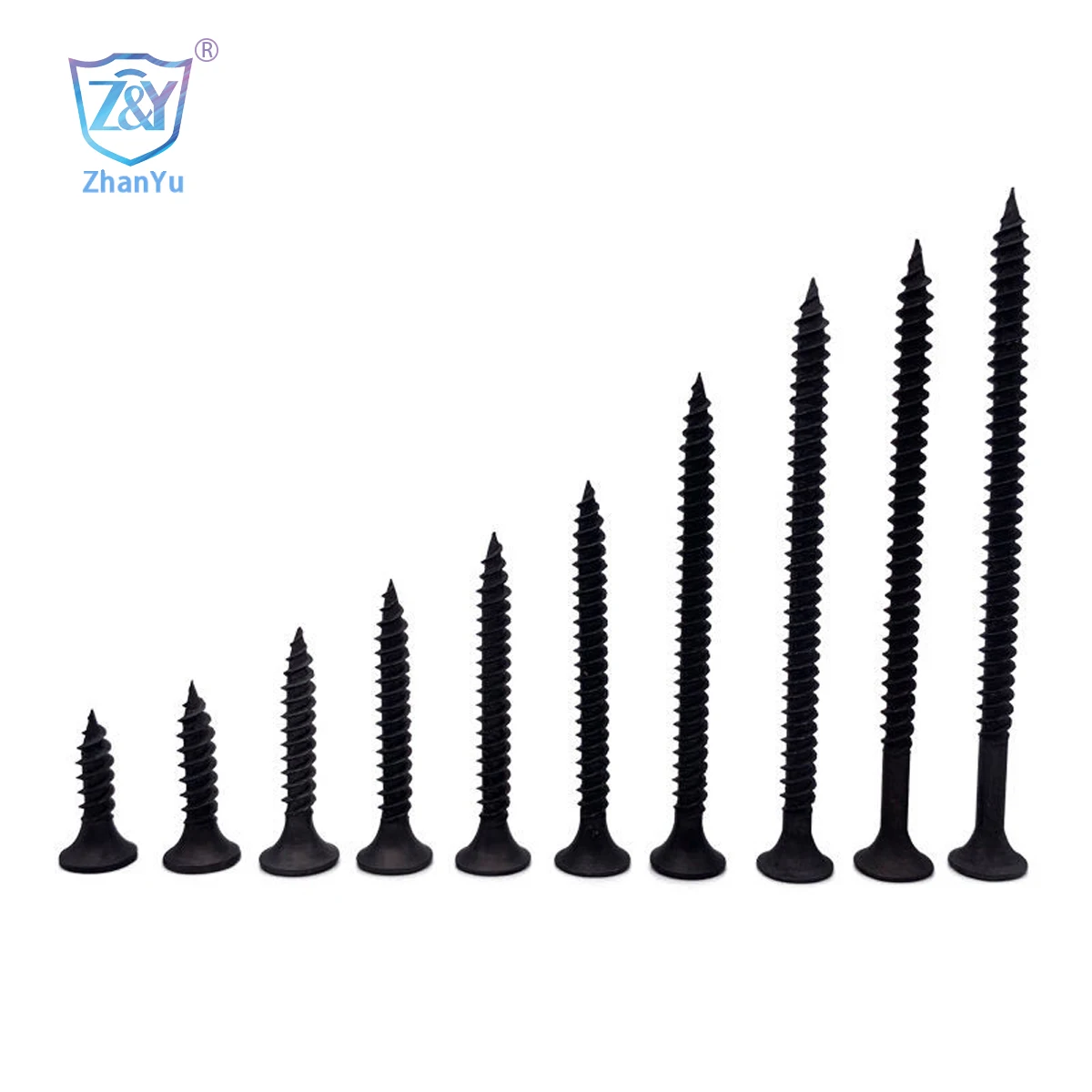 #8Hardened Bugle Head Black Phosphating Drywall Screw Fine thread Flat head  MDF screw