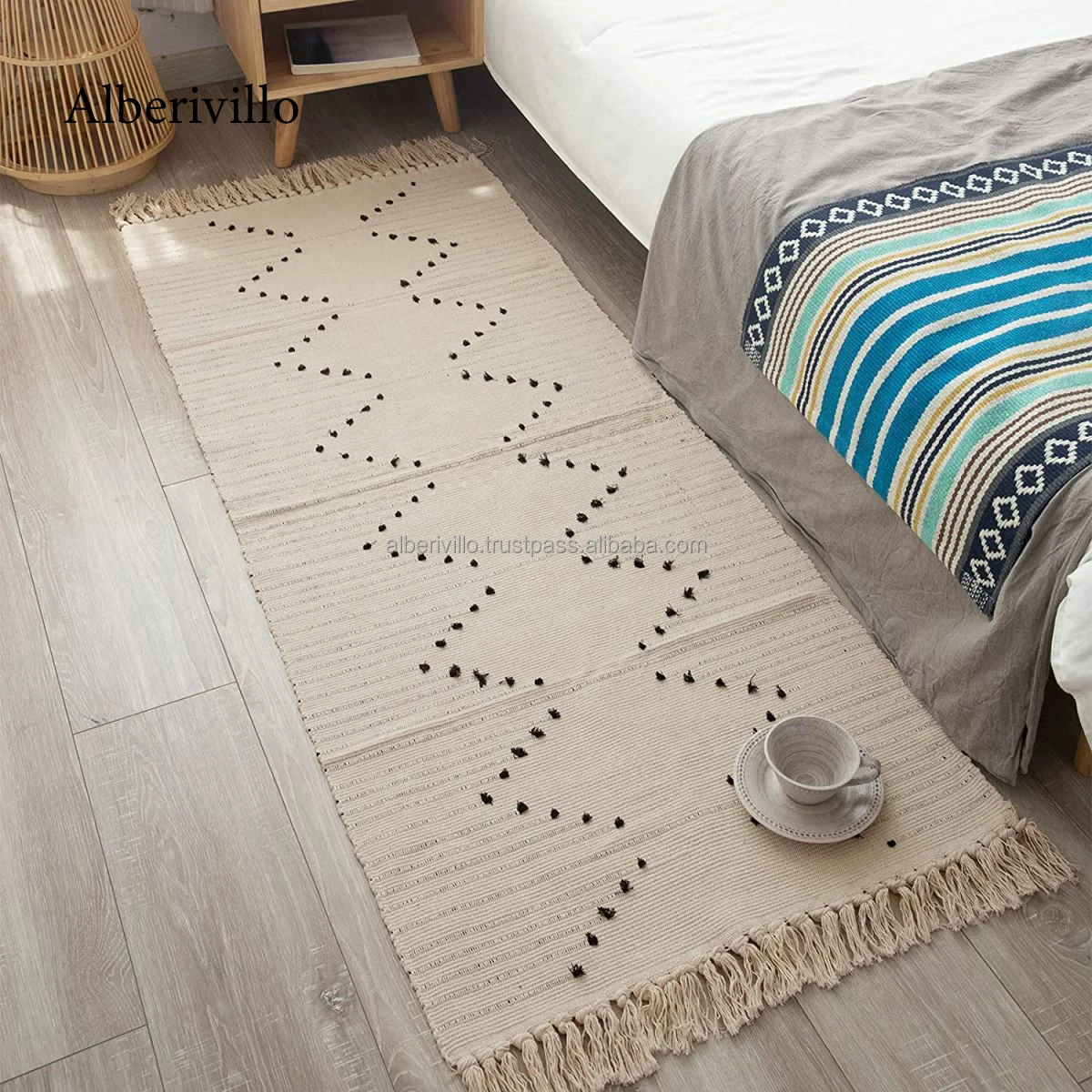 Марокканский ковер в винтажном стиле бохо ковры для гостиной геометрические вышитые коврики ручной работы из Индии