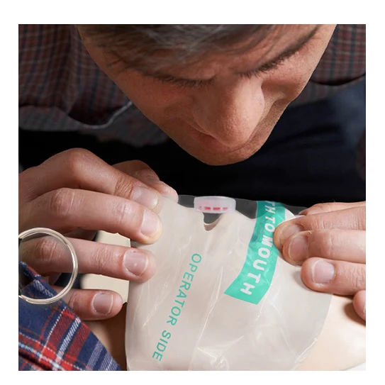 Custom logo Wholesale First-Aid Devices resuscitator mask cpr face shield Emergency Portable keychain pouch CE certificated