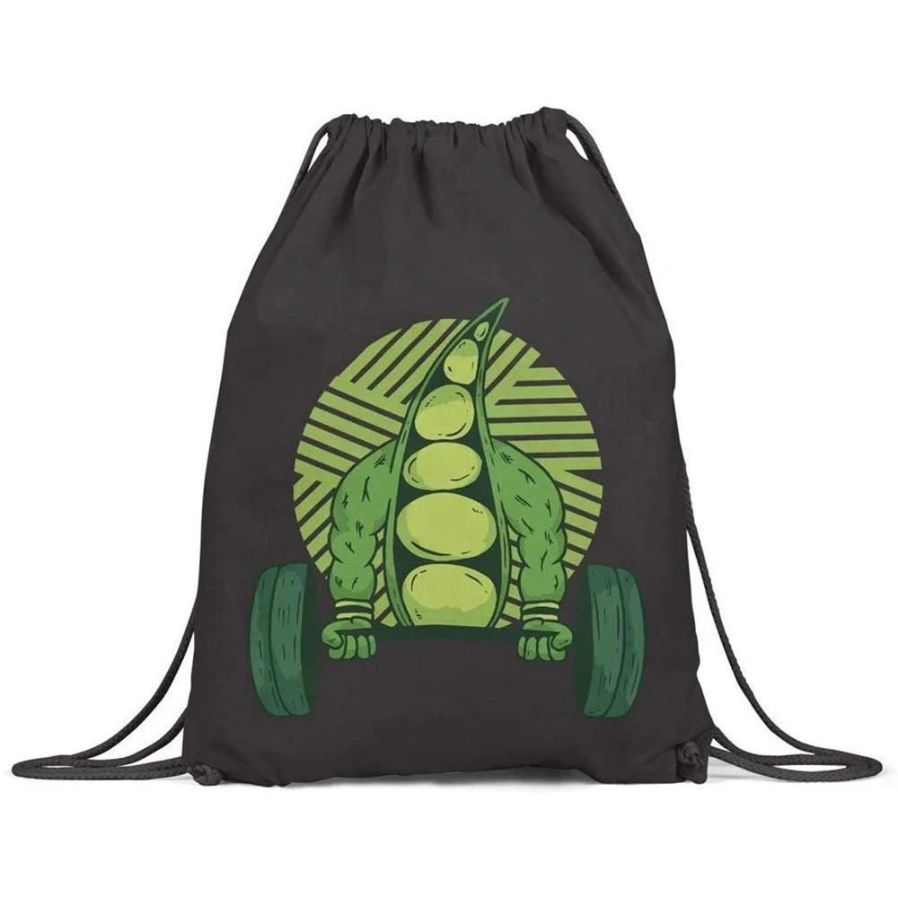 custom logo printed Promotional string drawstring bag