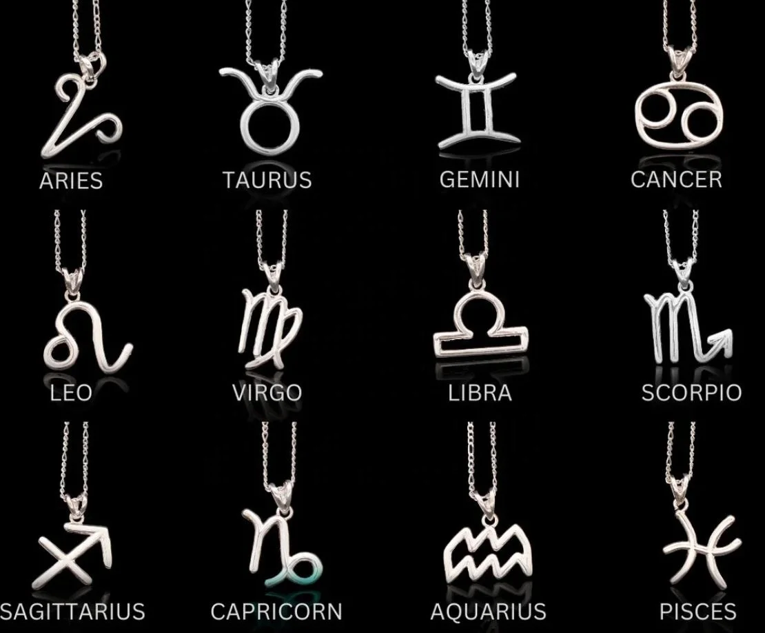 Astrology Symbol Aquarius Silver Pendant Charm, Zodiac Personalized Jewelry For Her or Him