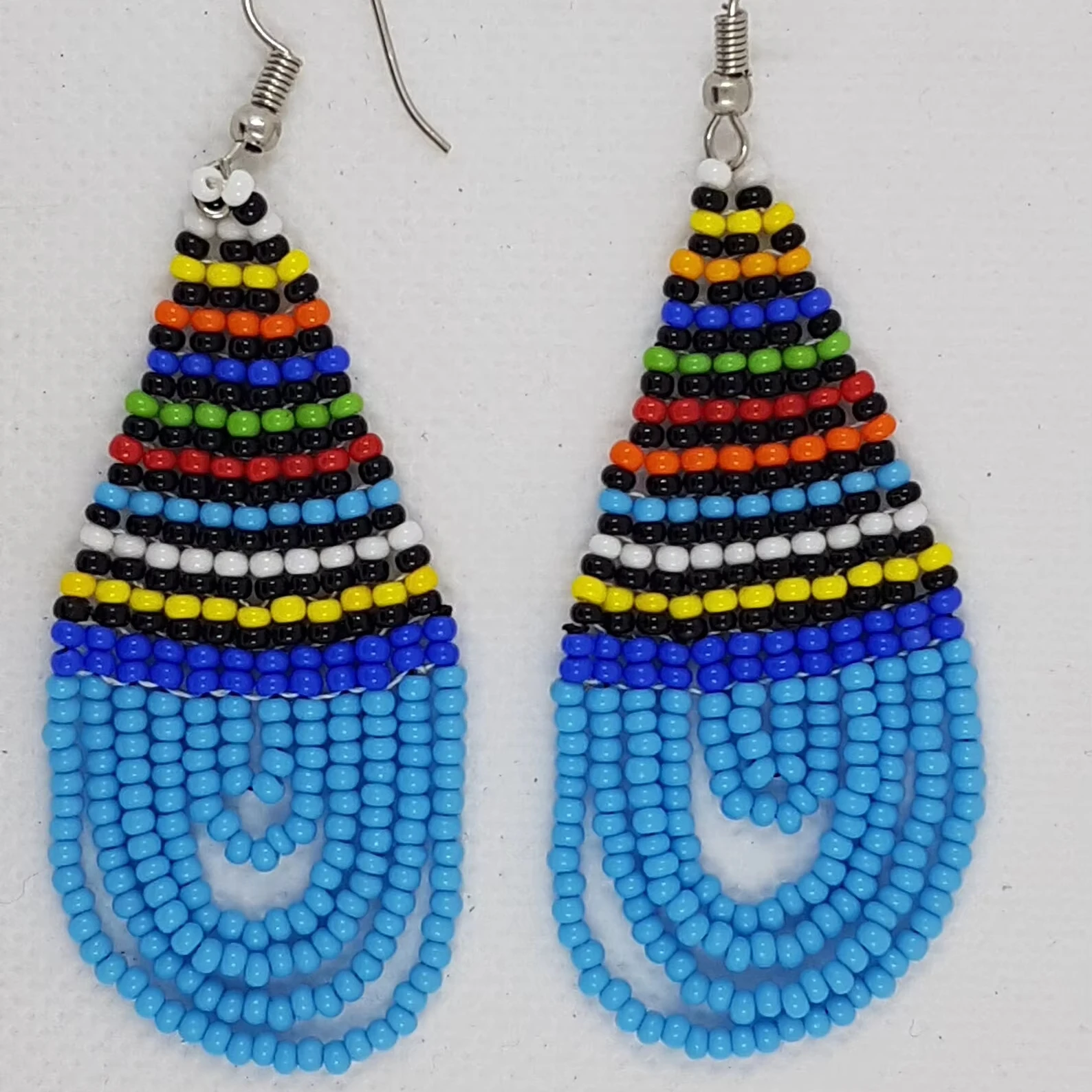 High Quality Tarnish Free Stylish Seed Beaded Earrings With Metal Fittings At The Back From India