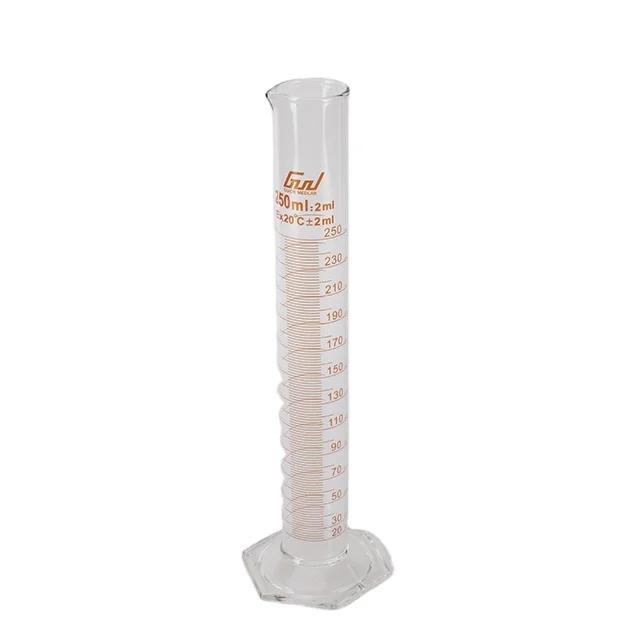 Laboratory Popular Glasswares Custom Logo Graduated Hexagonal Base Measuring Cylinder