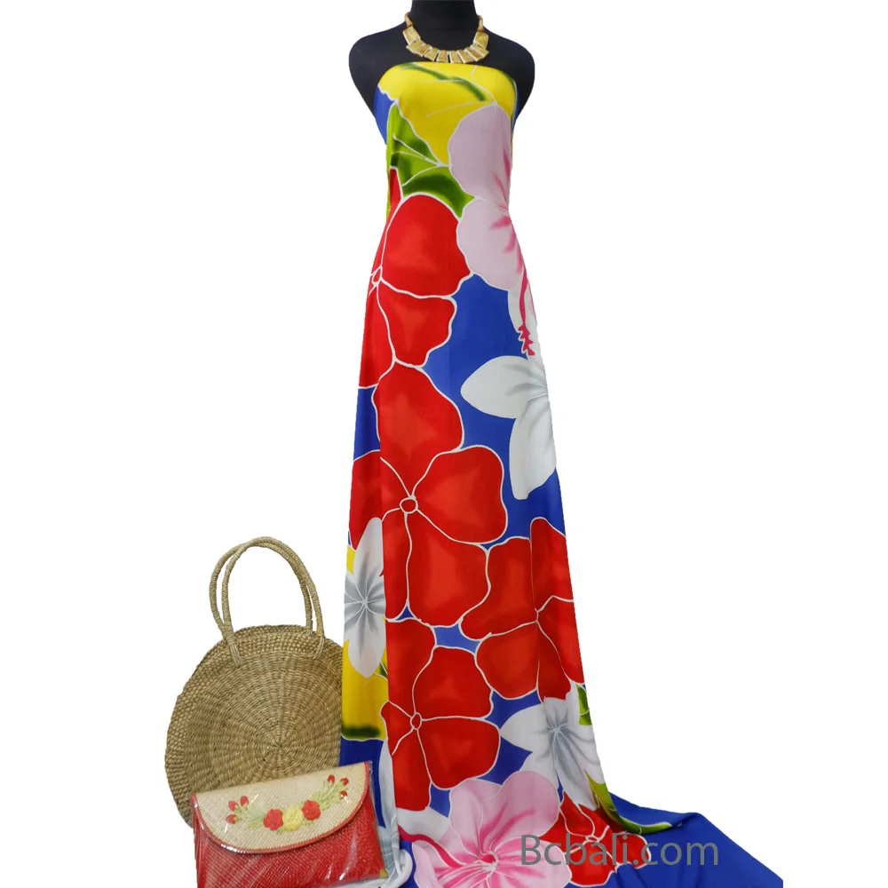 Wholesale Price Summer Clothing Beach Cover Sarong Pareo Rayon Handpainting Floral Tropical Design No 1 Quality Material