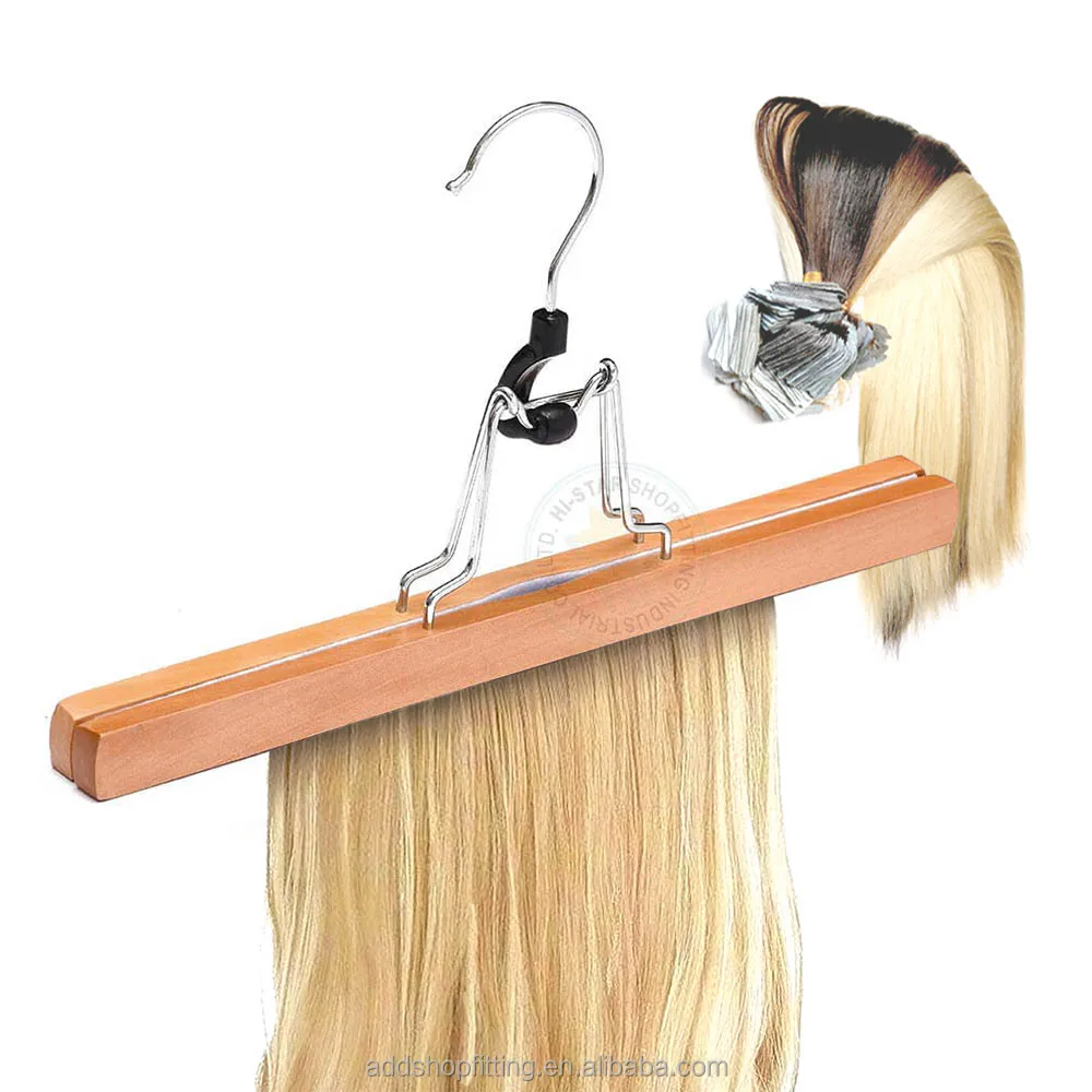 Деревянная вешалка для наращивания волос с логотипом на заказ 30 см