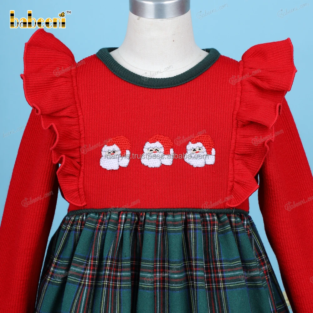 Embroidery Crochet Long Sleeve Dress Christmas Nutcracker For girls ODM wholesale smocked clothing girls smocked dresses- BB3243