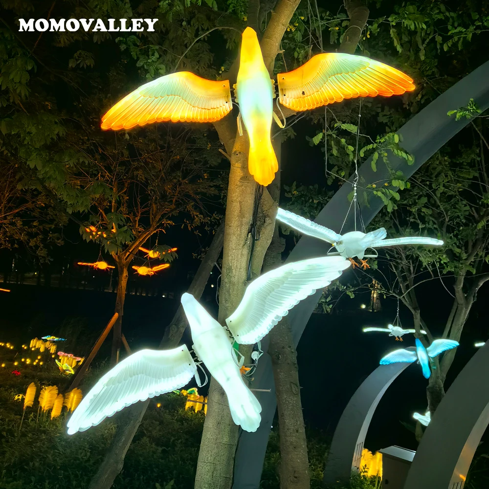 Decorative landscape lighting products Outdoor Glowing Peace Light-up dove ornament For Christmas And Peace Day Celebrations