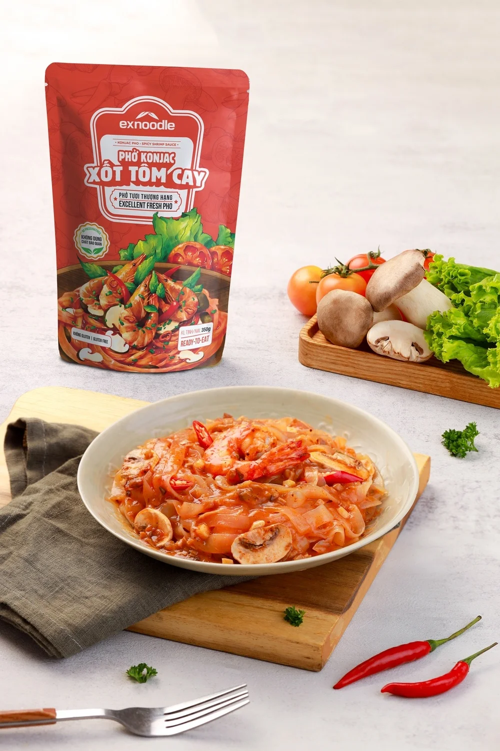 Konjac Pho- Spicy Shrimp Sauce Ready-to-eat konjac noodle no preservatives International Certificate Vietnam Flavor