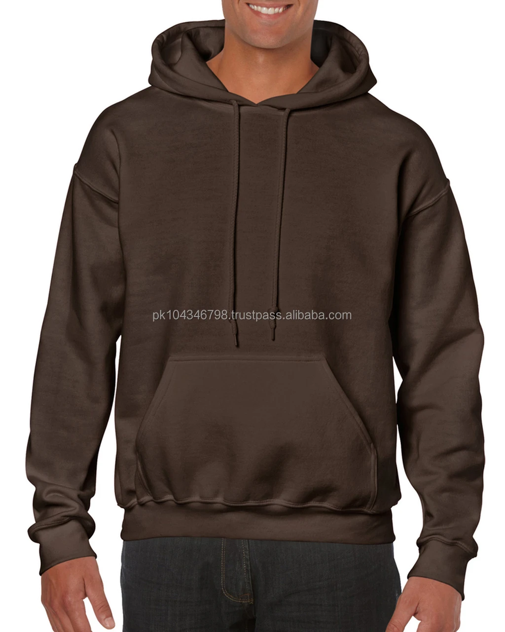 
Slim Fit Pullover Hoodie Unisex Adult jersey knitted Pullover Hoodie 2XL size and Brown Color 