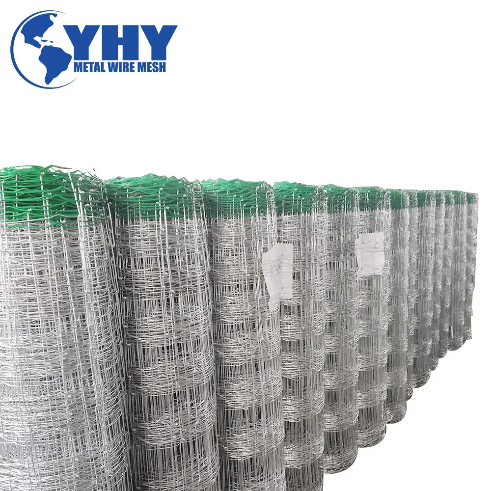 Galvanized Wire Mesh Fences For Cattle Hinge Joint Fence With The PVC Coated Bottom Wire
