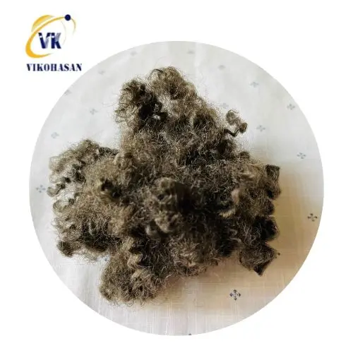 Recycled polyester staple Fiber Brown Hollow 2 dimension regular fiber Vietnam factory high quality for material filling