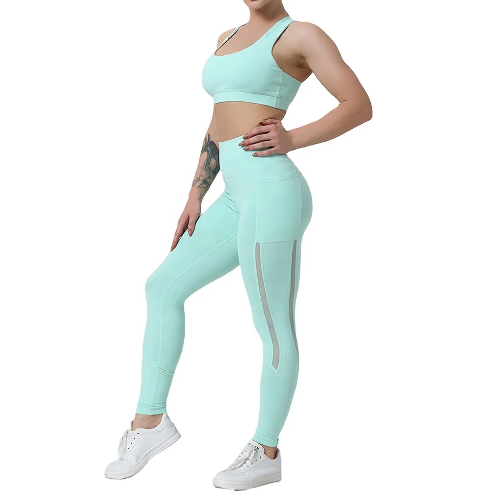 Popular Seamless Yoga Suit Wide bottom suppliers fitness wear yoga gym wear crop top tank top woman yoga sport sexy nude bra