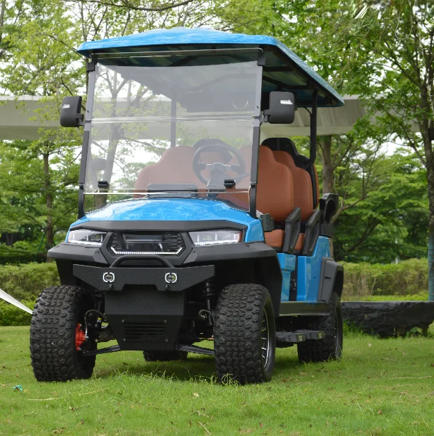 Factory Whole sale Price 4 6 seater Utility Golf Cart club car Royal Blue Black Silver Hunting Buggy