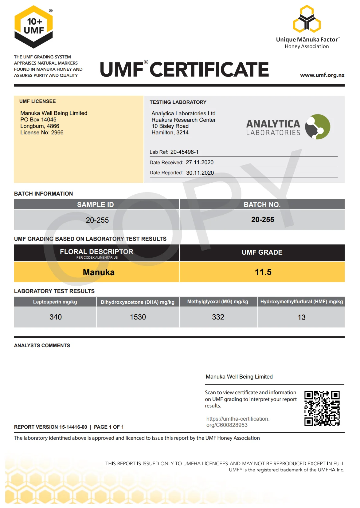 Wholesale New Zealand Bulk Premium MGO 100+ Raw Manuka Honey In 300KG Drum - Halal