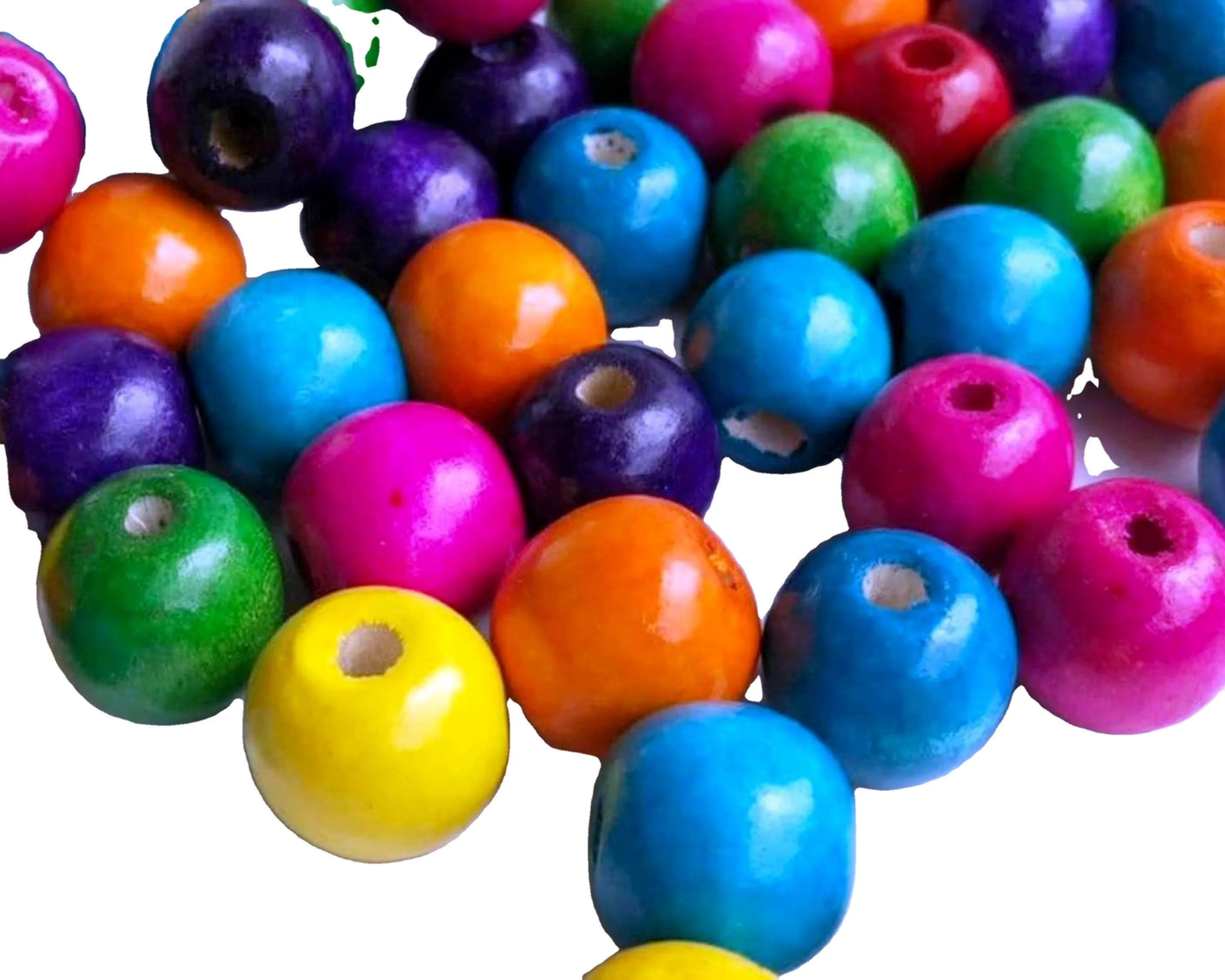 Buy 25X Mixed  Wood Beads 18mm Rainbow Color Round MIrha  Custom Colored shaped sized Wooden Beads Made In India