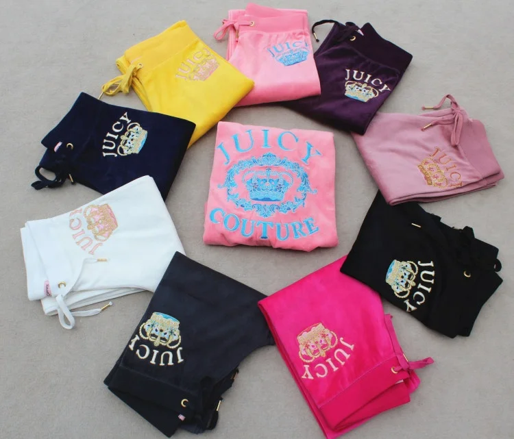 1/6 Custom design logo heavyweight ladies letter velour stacked pants and tops 2pcs jogger set