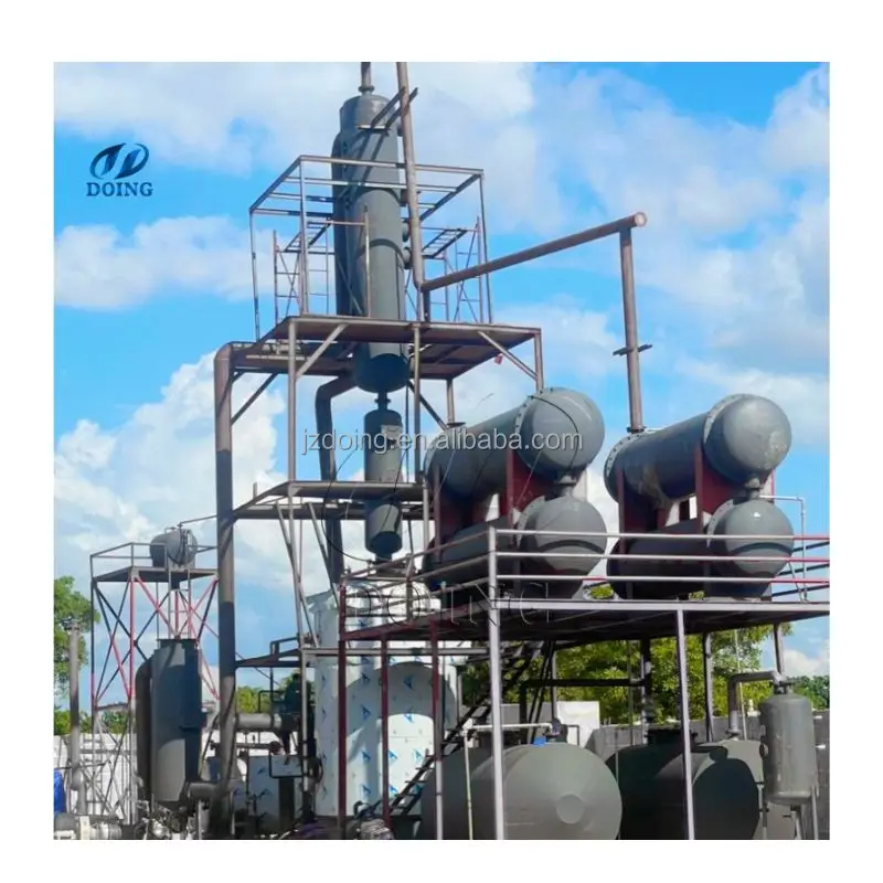 Continuous Eco-Friendly 1-15TPD Used Black Engine oil Recycling Purification Distillation machine with 85% Yield