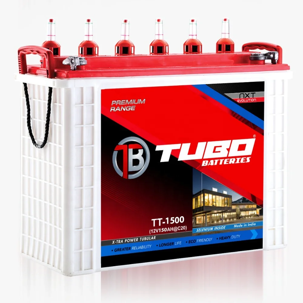 Long Life Solar Battery Inverter Battery Storage Deep Cycle Battery 12V 150ah TUBO PE, High Porosity Long Life Tubular Bag