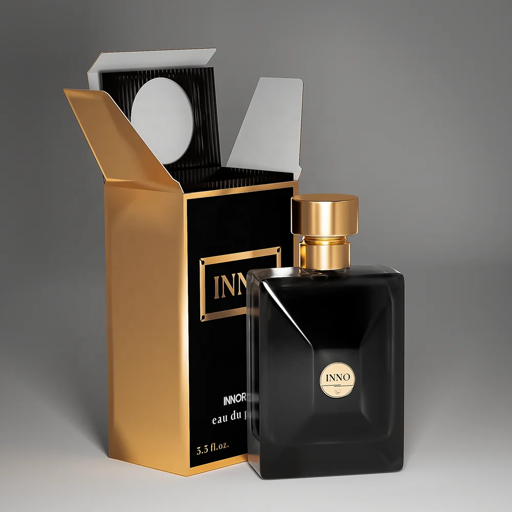 Custom 50ml Black Perfume Spray Bottle Glass Container