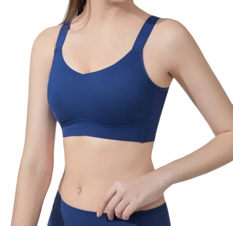 Full cup ladies Thin Soft underwear Big Size V-neck Jelly bar comfort support Anti droop Wireless gather 34G seamless Sports bra