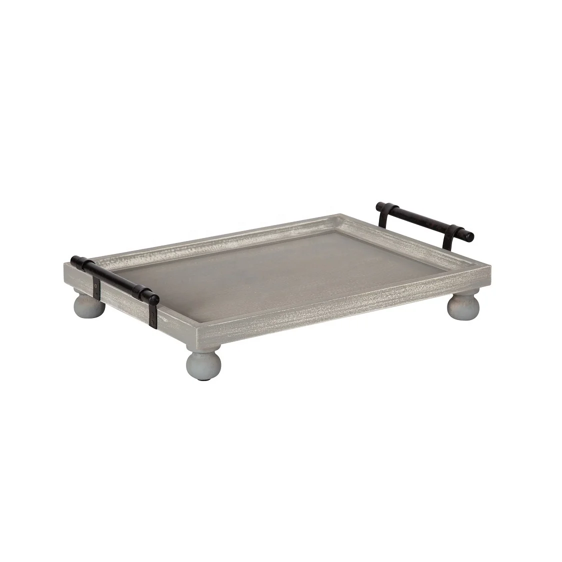 factory direct sale Low MOQ beautiful Rectangular Tray with handle and base wholesaler Manufacturer