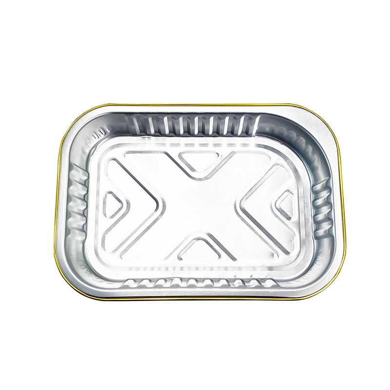 Low Moq Gold Rectangular Aluminum Foil More 20 Sizes Smoothwall  Gold Foil Container Aluminum Food Tray