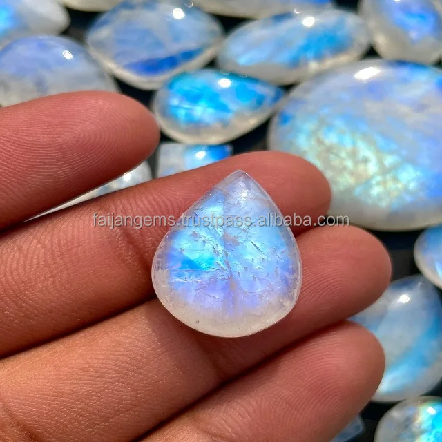 AA+ Natural Rainbow Moonstone Gemstone Lot Wholesale Rainbow Moonstone Cabochon Lot Moonstone Cabochon ,Blue Fire Flashy