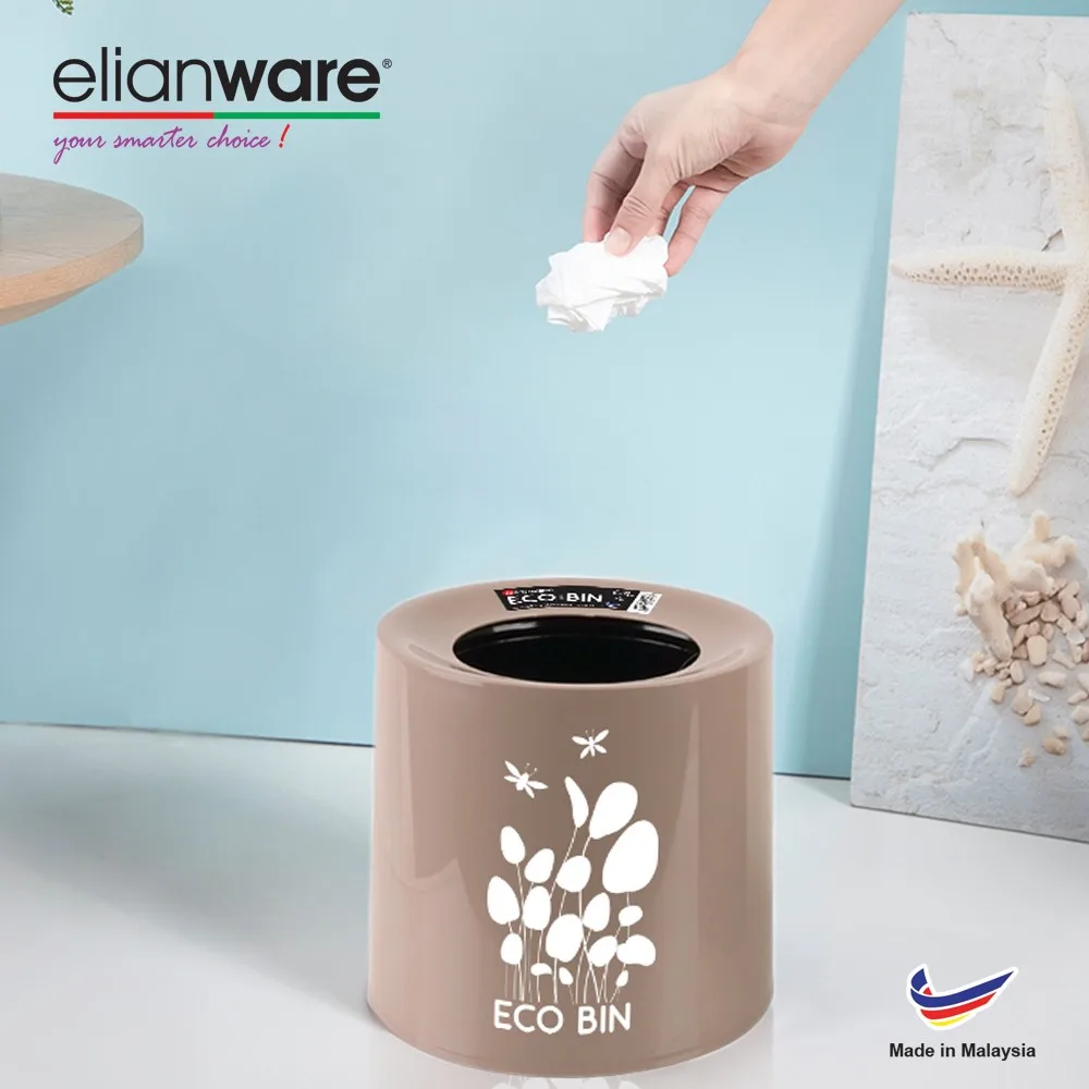 Elianware Elegant Hand Throw Waste Paper Basket Can Household Garbage Waste Bin Trash Dustbin