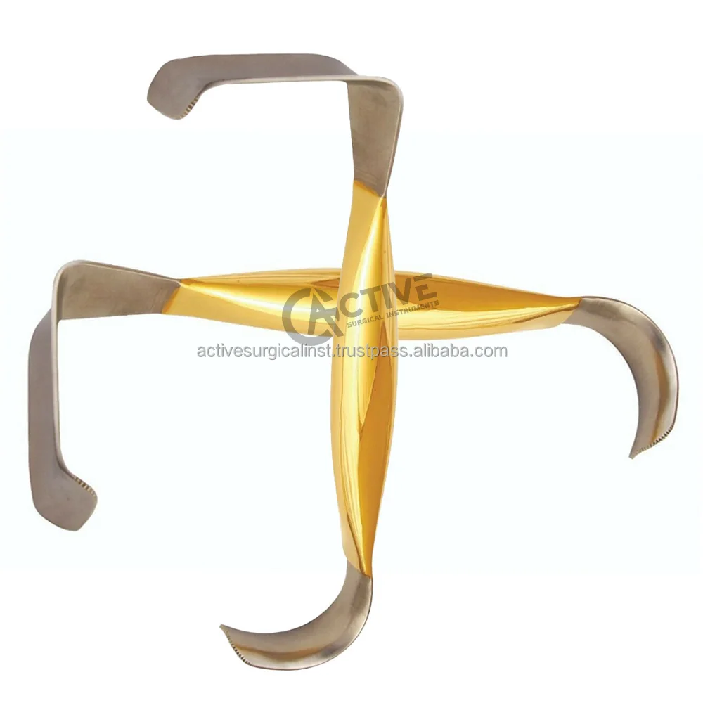 Breast Retractor Double Ended With Teeth 22 X 55mm 31cm Gold Plated Plastic Surgery Instruments Stainless Steel Reusable
