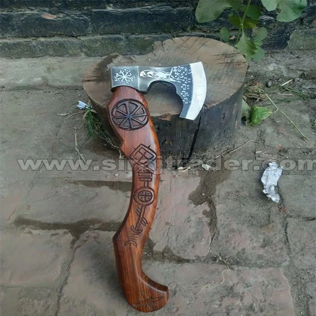 Custom Handmade Carbon Steel Axe With Handle Material Wood