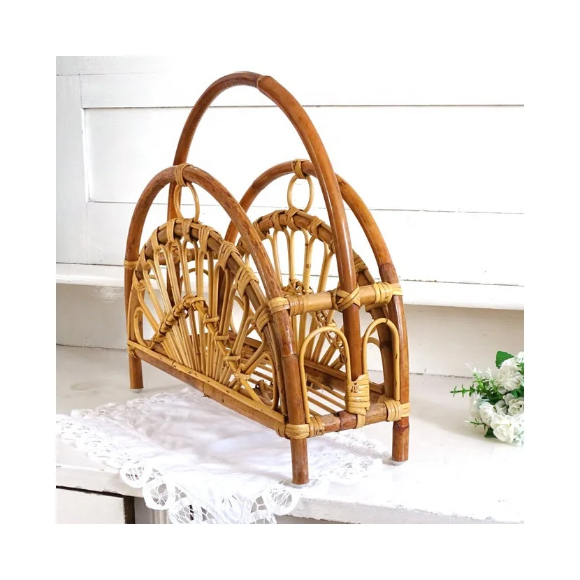 Wholesales handcraft rattan magazine holder for home
