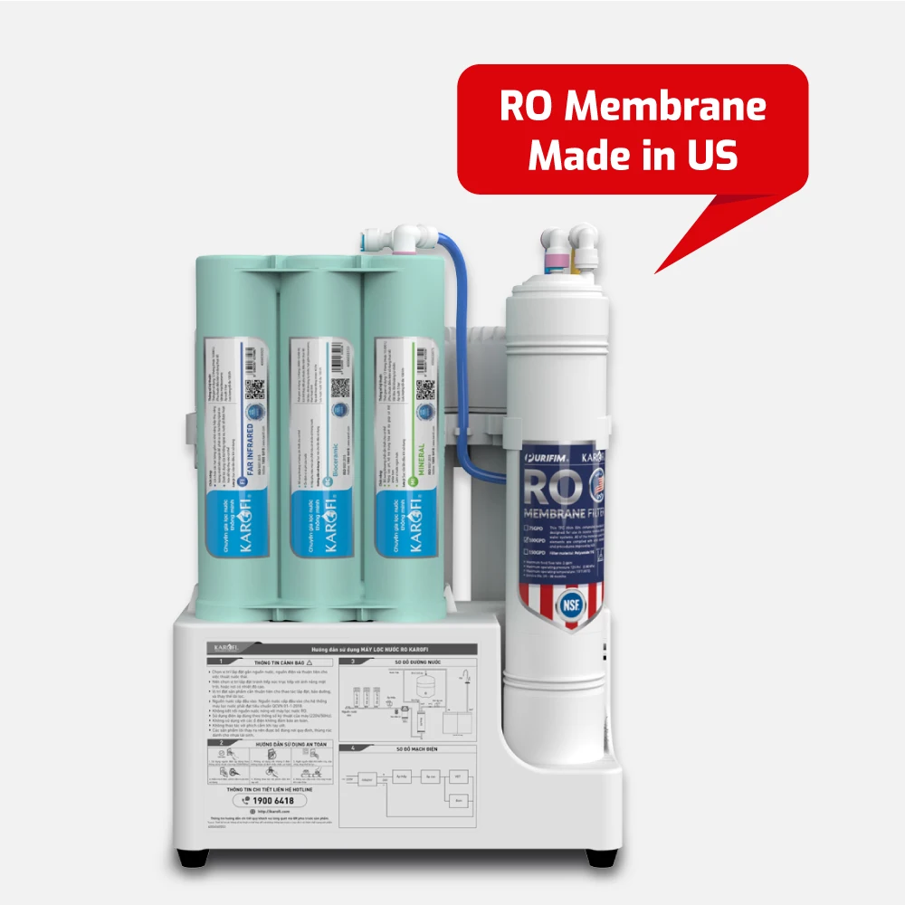 Karofi KAQ-U05 Pro Alkaline Water Purifier Innovative 10-Stage with 100GPD Reverse Osmosis Membrane Made in Vietnam