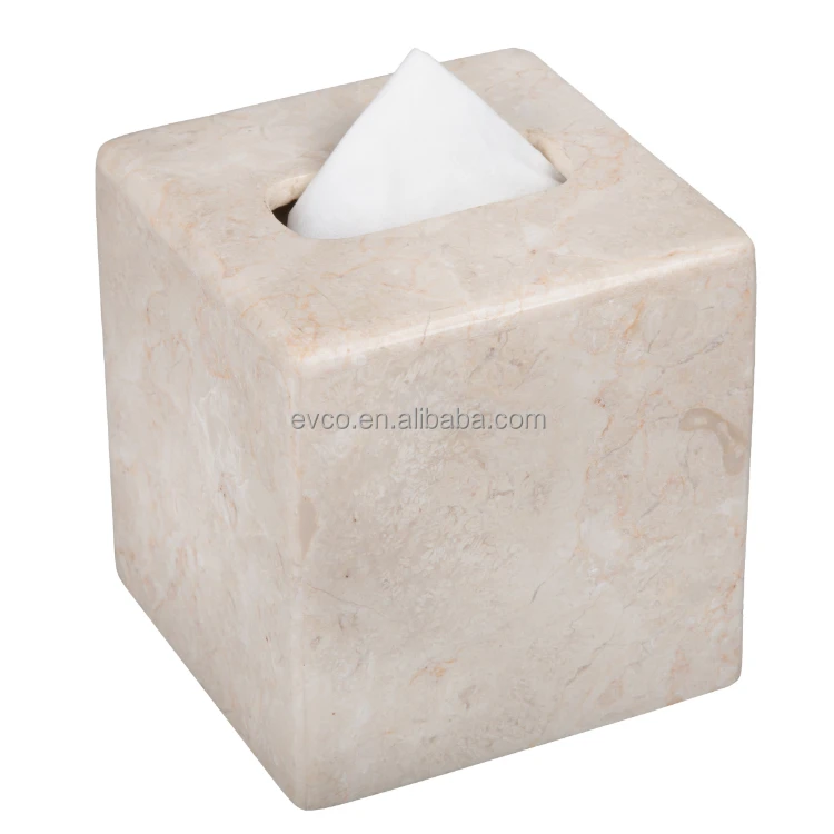 Natural Champagne Marble Square Tissue Box Holder