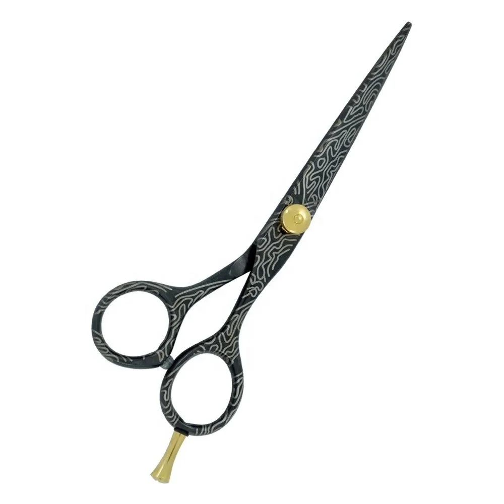 High Quality Professional Black Stainless Steel Barber Hair Cutting Shears 5.5 7 Inch Scissors with Sharp Blade Tip Salon Use