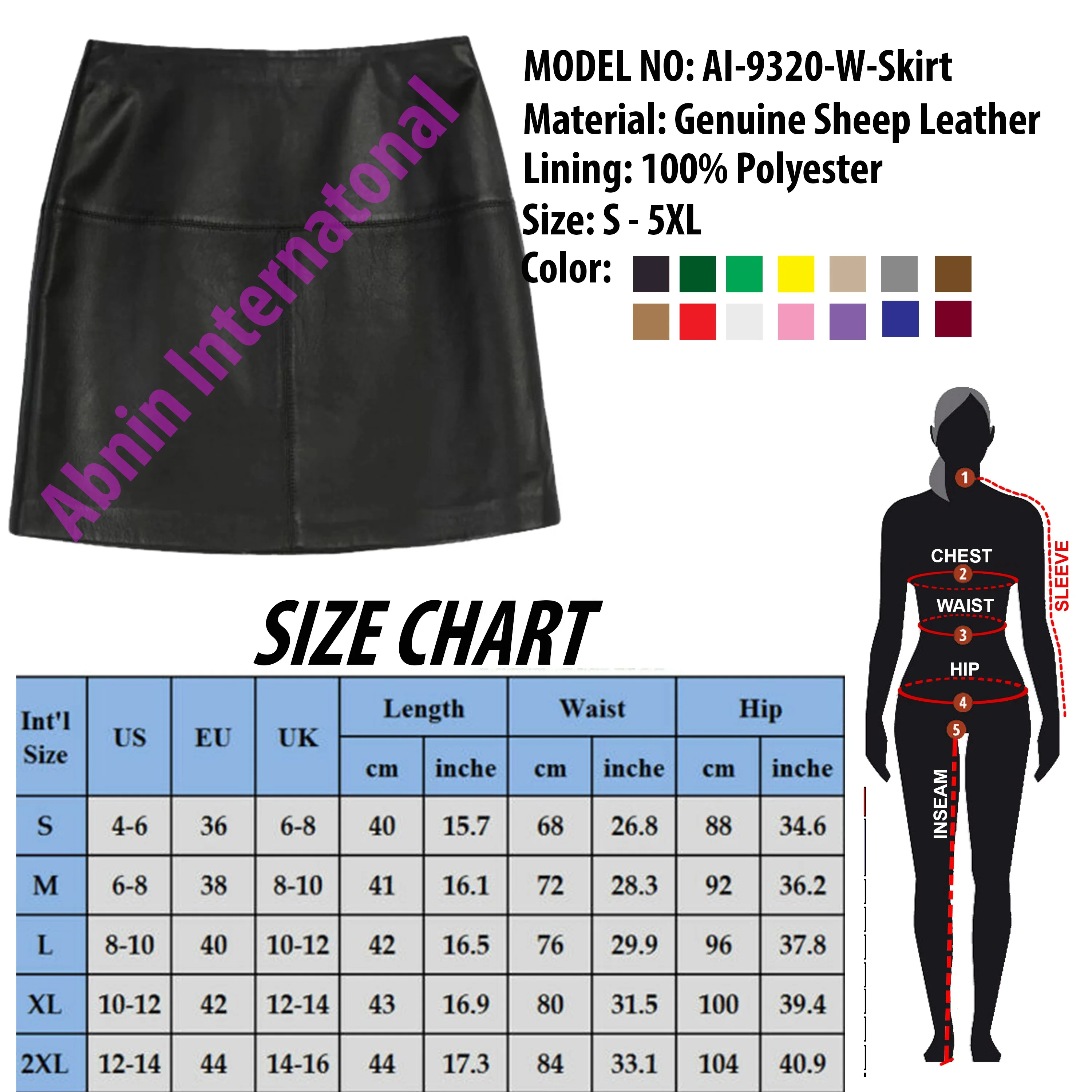 Simple Design High Quality Women Fashion Leather Skirt Best Design Wholesale Price Leather Skirt