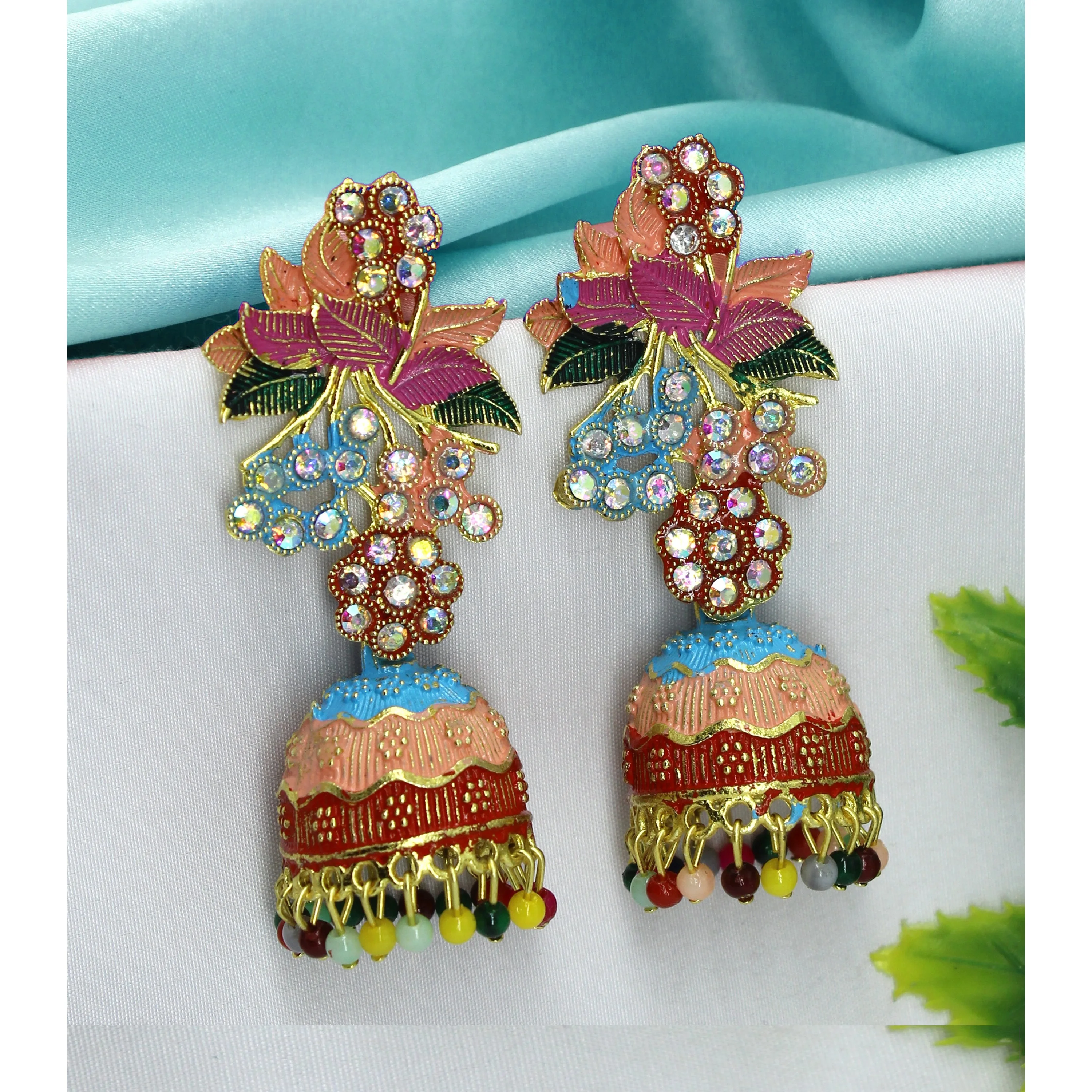 Серьги от производителя индо Западного Минакари ювелирные изделия Jhumka серьги с золотым покрытием на экспорт индийские Дубай