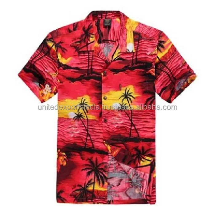 Hot Sale Hawaiian beach Shirts for mens Polyester micro digital printed multiple color options from india