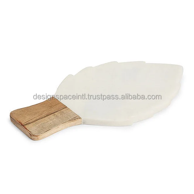 Wooden and Marble Leaf Style Chopping Board with good price
