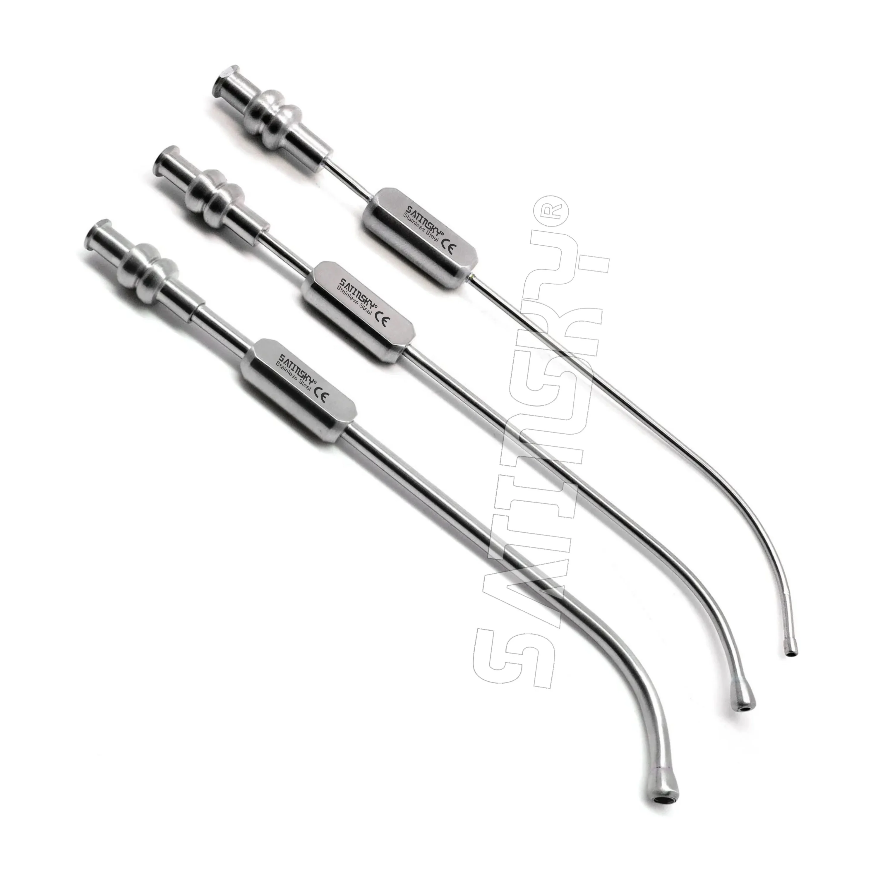 3 Pcs Dental Cannula Sinus Suction Tubes 2.5mm, 3mm & 4mm Surgical Instruments