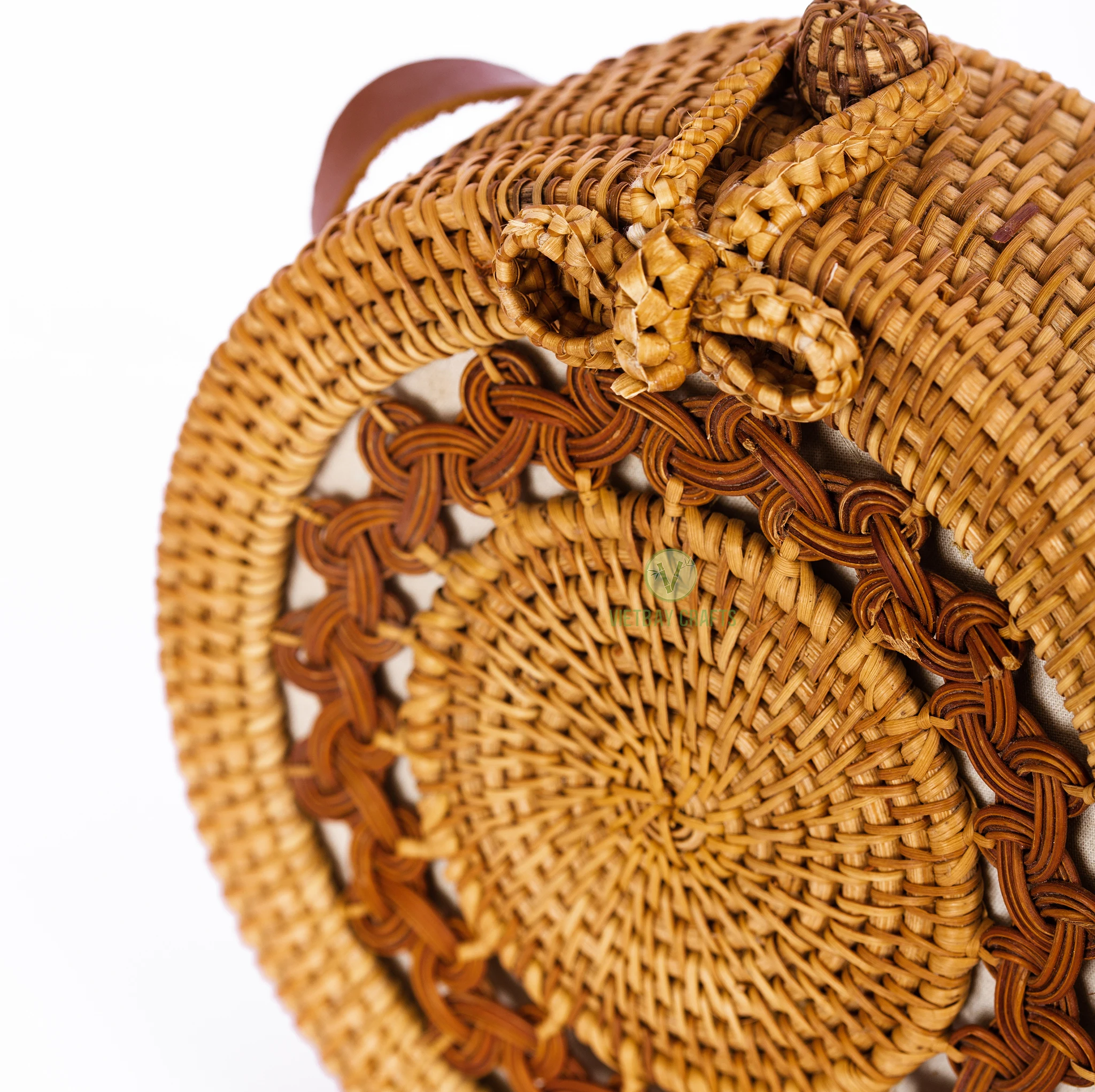 Hot Trend Handmade Wicker Woven Purse Handbag Circle Boho Bag Bali