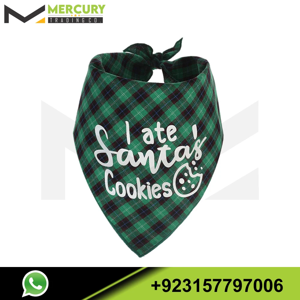 Dog Christmas Scarf 2 Pack Plaid Pets Bandana Triangle Bibs Kerchief Set Wholesale Pet Accessories Pet Clothes Dog Wear