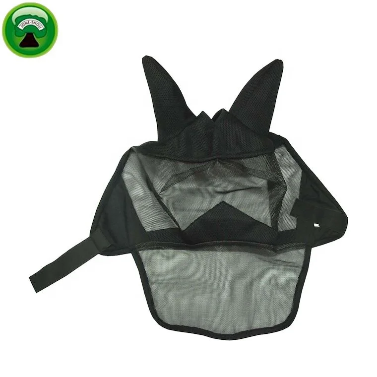 Mesh horse riding fly mask with ears nose cover