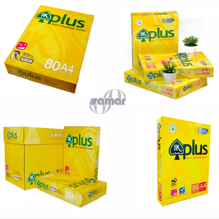 IK Plus Multi PURPOSE Copy Paper 100% Woold Pulp 80gsm A4 Paper A4 (210*297mm) Photocopy Machines White IK836902 80G,80G