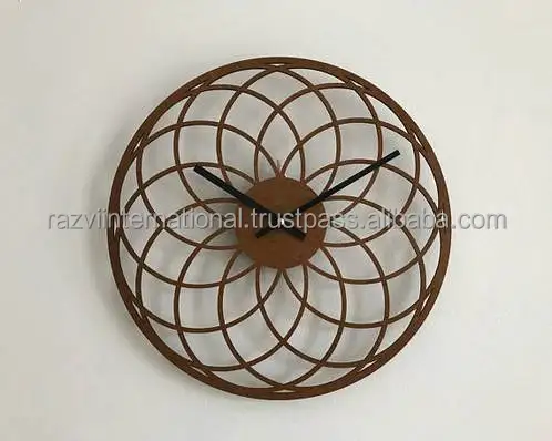 12 Inch Wooden Frame Classical Metal Wall Clock