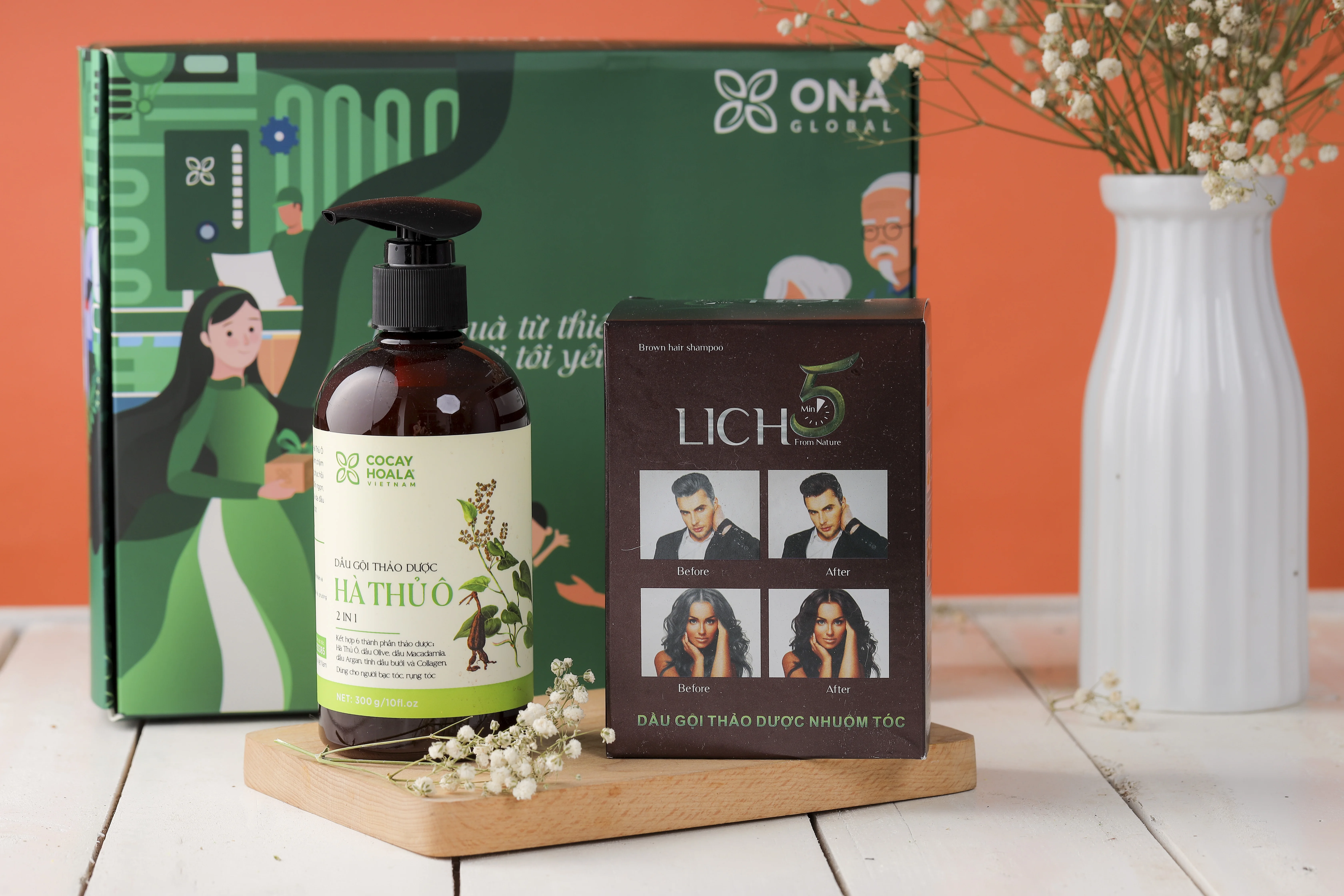 Ha Thu O 2in1 Hot Selling Shampoo From Vietnam Hair Loss Prevention Anti-Itching Color Protecting hair Dye